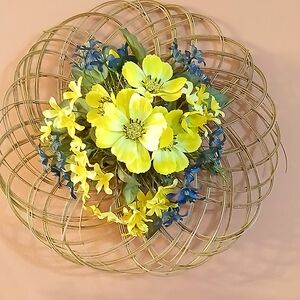 Yellow and Blue Floral Wall Accent